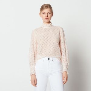 Sandro cacahuete lace blouse